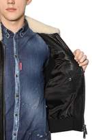 Thumbnail for your product : DSQUARED2 LEATHER BOMBER JACKET W/ SHOULDER STRAPS