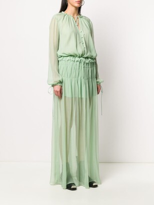 Amiri Ruffle-Trimmed Silk Dress
