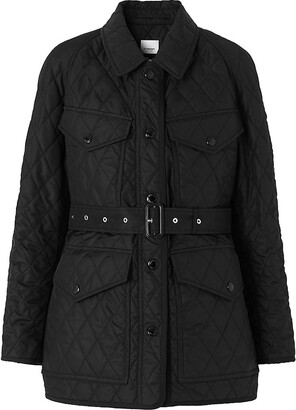 Burberry Kemble Belted Quilted Field Logo Jacket