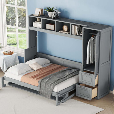 Murphy Bed Wall Bed with Cabinets for Bedroom