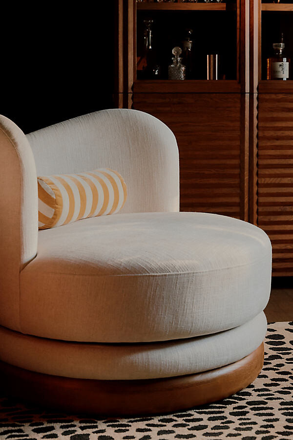 Anthropologie Norris Linen Swivel Chair ShopStyle Armchairs
