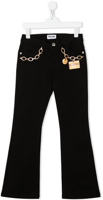 MOSCHINO BAMBINO Chain-Link Print Detail Trousers