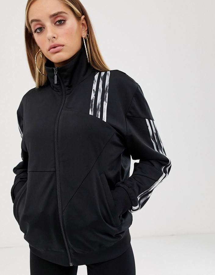 adidas x Danielle Cathari deconstructed Firebird track jacket in black ...