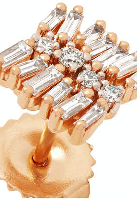 Suzanne Kalan 18-karat Rose And White Gold Diamond Earrings - Rose gold
