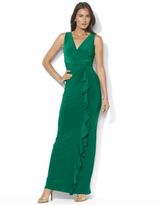 Thumbnail for your product : Lauren Ralph Lauren Sleeveless Knotted Floor-Length Matte Jersey Gown