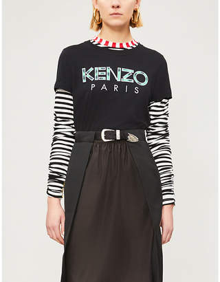 Kenzo Logo-embroidered cotton-jersey T-shirt