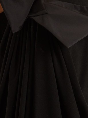 Saint Laurent Bow-embellished Strapless Crepe Dress - Black