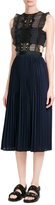 Thumbnail for your product : Self-Portrait Sleeveless Pleated Lace Dress