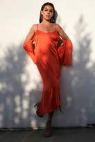 Thumbnail for your product : boohoo Georgina Satin Flared Asymmetric Slip Dress