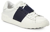 Thumbnail for your product : Valentino Striped Leather Sneakers