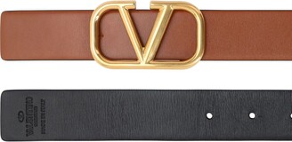 Valentino Garavani 4cm Reversible V Logo Leather Belt