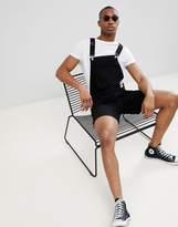 Thumbnail for your product : ASOS Design Denim Short Dungarees In Black