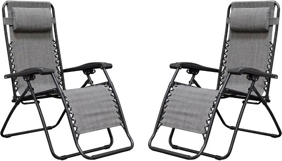 Caravan CaravanCanopyInfinityZeroGravitySteelFramePatioDeckChair,Grey(Pair)