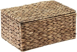 Small Water Hyacinth Storage Box with Hinged Lid