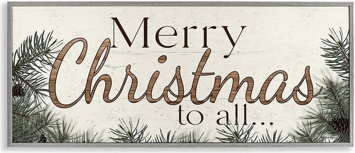 Woodland Christmas Typography by Susie Boyer 1-Piece Framed Graphic Print Typography Poster Art Print 24 in. x 10 in.