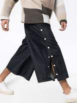 Thumbnail for your product : Sunnei wide-leg buttoned cropped denim trousers