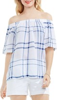 Thumbnail for your product : Vince Camuto Plaid Off-the-Shoulder Top