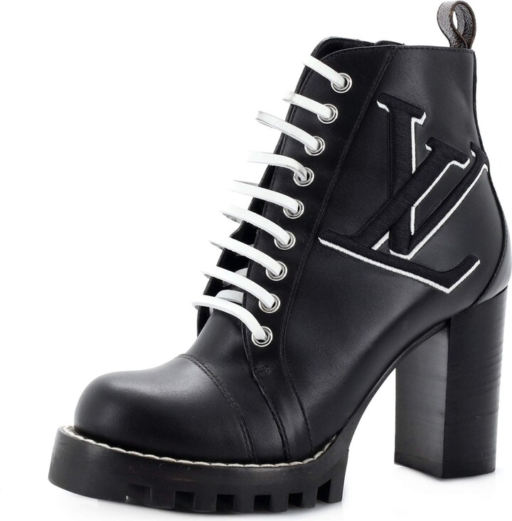 Louis Vuitton Black Suede And Patent Leather Platform Boots Size 38 Louis  Vuitton