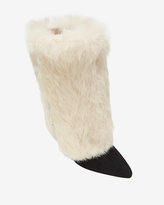 Thumbnail for your product : Jerome Dreyfuss Contrast Rabbit Fur Wedge Suede Bootie