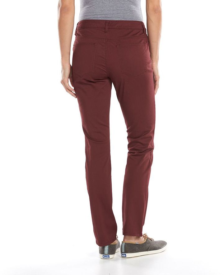 SONOMA life + style® Slim StraightLeg Comfort Stretch Twill Pants Women's ShopStyle