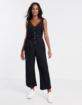 Thumbnail for your product : Monki Prue tie waist jumpsuit in black