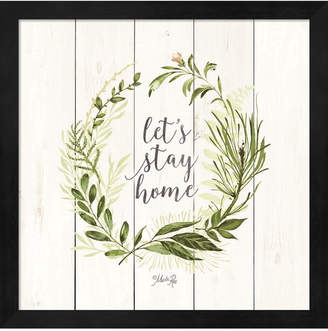 Metaverse Let'S Stay Home Wreath By Marla Rae Framed Art