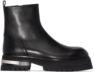Ann Demeulemeester Zip-Up Chunky Ankle Boots