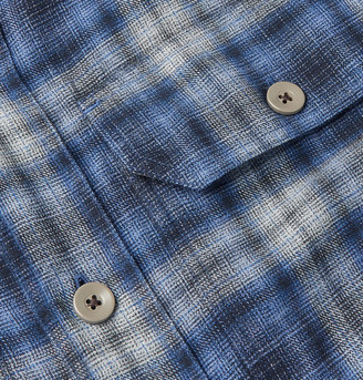Tom Ford Button-Down Collar Checked Brushed-Cotton Shirt