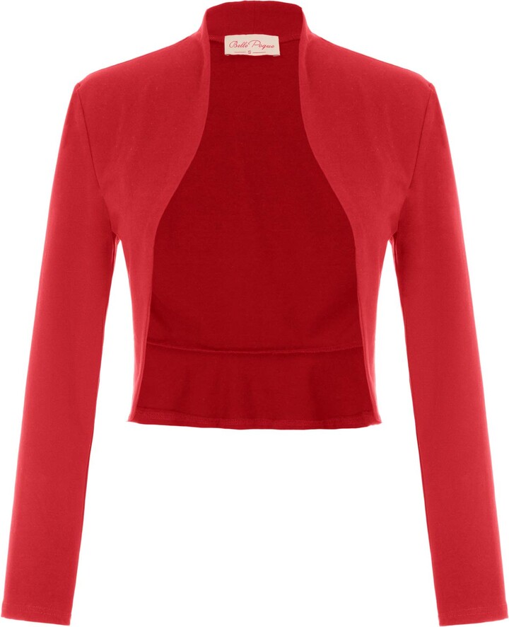 red shrug jacket