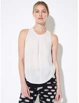 Thumbnail for your product : Raquel Allegra Shirred Sleeveless Gauze Top
