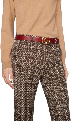 Gucci GG Marmont belt with shiny buckle