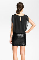 Thumbnail for your product : Aidan Mattox Aidan by Faux Two-Piece Chiffon & Sequin Dress (Online Only)