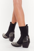 Thumbnail for your product : Nasty Gal Womens Western Studded Chelsea Boots - Black - 3