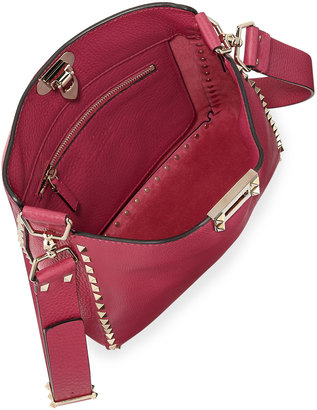 Valentino Rockstud Small Flip-Lock Hobo Bag