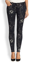 Thumbnail for your product : 7 For All Mankind Floral-Print Skinny Jeans