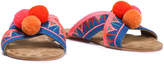 Thumbnail for your product : Figue Pompom-embellished Embroidered Canvas Sandals