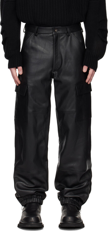 ALTU Black Paneled Leather Pants - ShopStyle