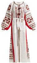 Thumbnail for your product : Vita Kin - Chestnut Blossoms Embroidered Linen Maxi Dress - Womens - White Multi