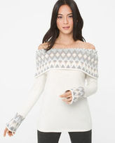 Thumbnail for your product : White House Black Market Off-The-Shoulder Fair Isles Sweater