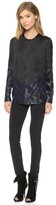 Thumbnail for your product : Yigal Azrouel Chevron Fringe Long Sleeve Top