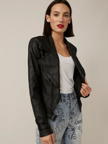 Thumbnail for your product : Joseph Ribkoff Black Faux Leather Moto Jacket 221913 11