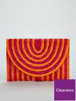 Thumbnail for your product : Very Colour Pop Stripe Straw Clutch Bag