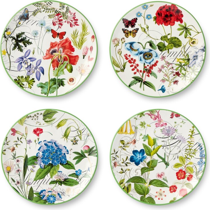 Certified International Greenhouse Salad Plates, Set of 4, Service for 4