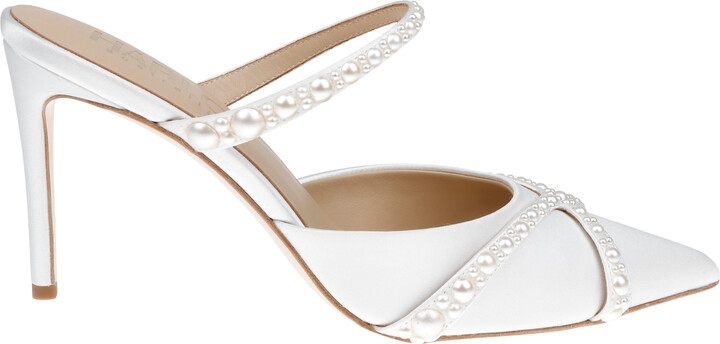 HARLO Grace Pearl Embellished Stiletto Mule Heels