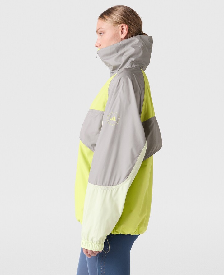 Stella McCartney TrueNature Half-Zipper Jacket, Woman, Bahia Glow Green/Dove Gray, Size: L