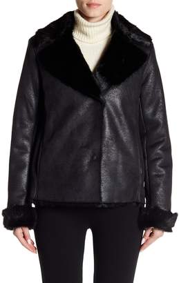 Vince Camuto Faux Shearling Trim Jacket