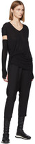 Thumbnail for your product : Rick Owens Black Crepe Cropped Lounge Pants