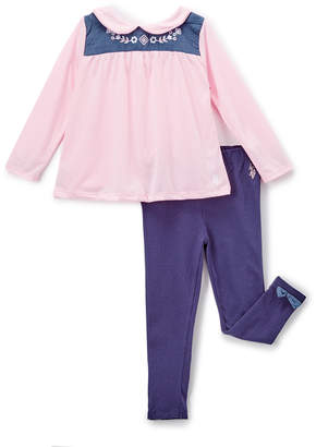 U.S. Polo Assn. Baby Pink Chamray-Yoke Top & Leggings - Infant & Toddler