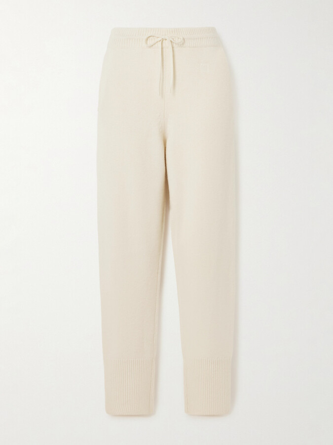 TOTEME - Embroidered Cashmere Track Pants - White