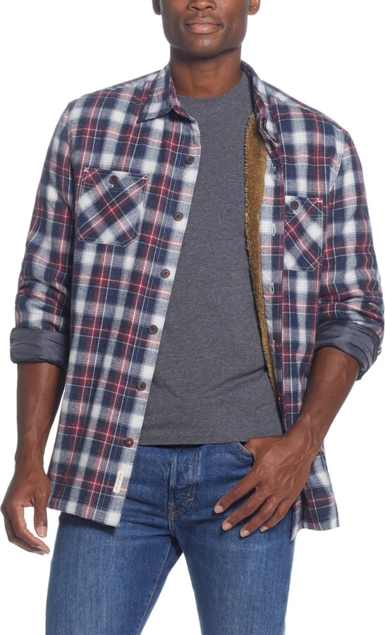 Weatherproof Vintage Men's Sherpa Lining Flannel Shirt Jacket